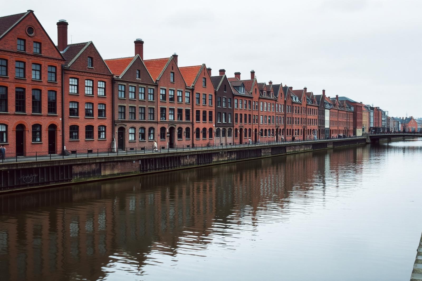 Brick warehouses along a Hamburg canal